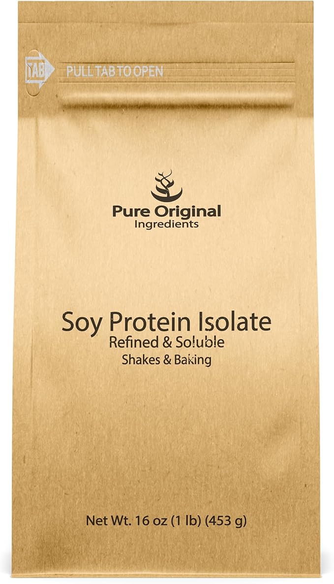 PURE ORIGINAL INGREDIENTS Brown Rice Protein Powder and Soy Protein Isolate Bundle 1 lb Each Vegan No Fillers Vegan