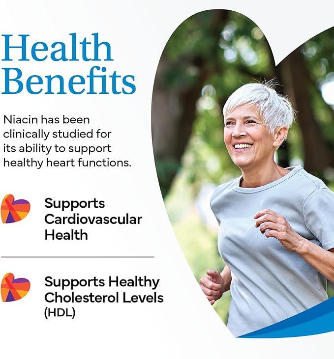Kinara Slo Niacin 500mg Flush Free 100 Capsules/Tablets 6-Pack Vitamin B3 Heart &amp Nutritional Health Energy Production Circulation Skin Pill Organizer