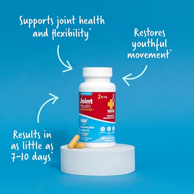 Redd Remedies Joint Health Advanced Helps Strengthen Connective Tissue and Cartilage Fast-Acting Comfort with Boswellia Serrata and Turmeric 120 Vegetarian Capsules