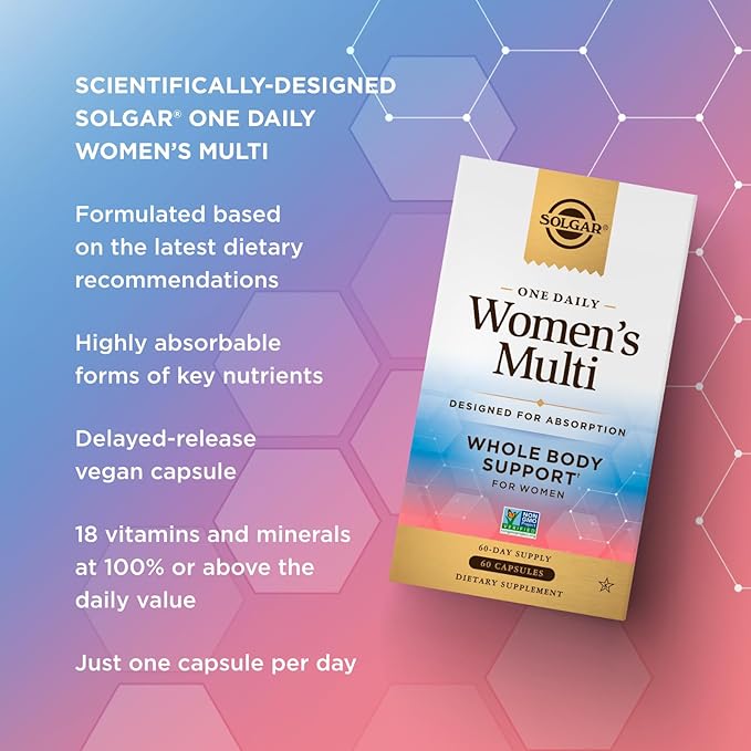 SOLGAR One a Day Women &amp Mens Bundle:Daily Women's Multi Whole Body Support 60 Servings + Daily Men's Multivitamin Whole Body Support Supplement 60 Servings