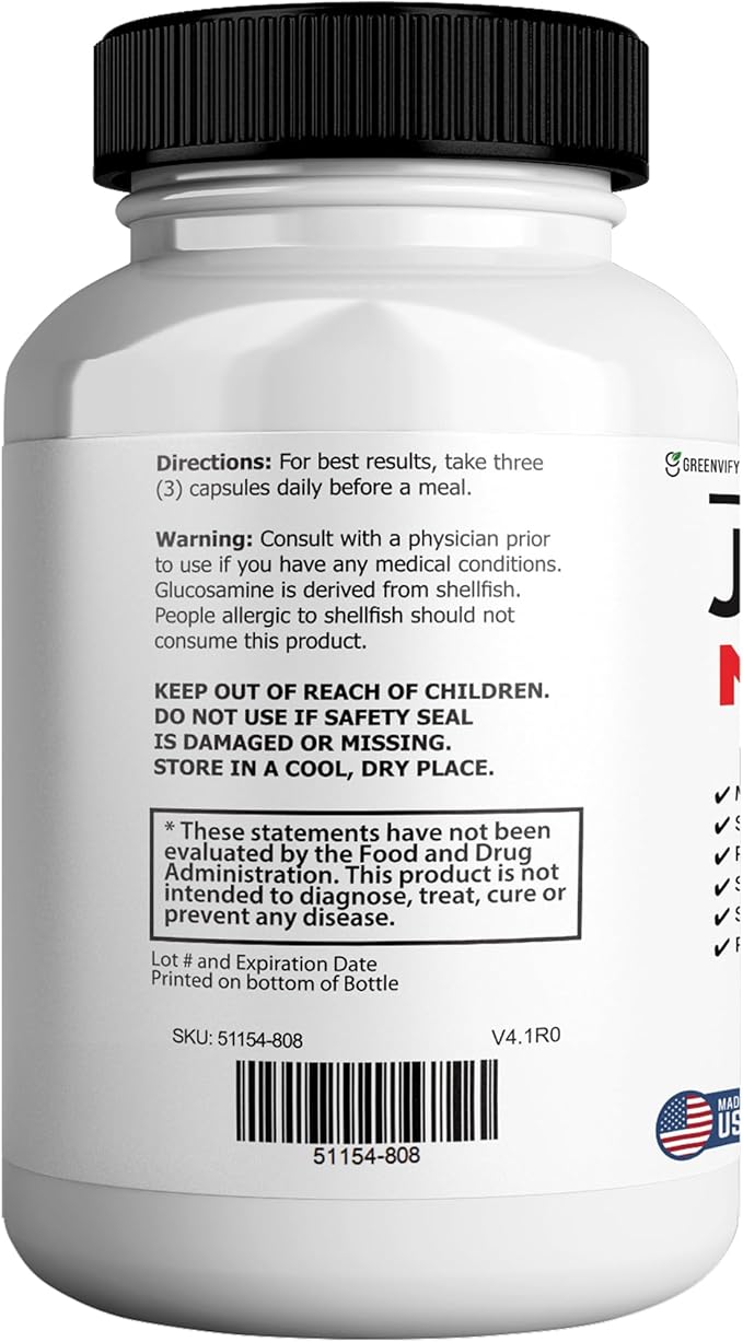 JointSana Max Maximum Strength Joint Support Supplement 60 Capsules with Glucosamine Chondroitin Turmeric Non-GMO Gluten Free (5)