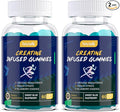Creatine Monohydrate Gummies for Men &amp Women Chewables Creatine Monohydrate for Muscle Strength &amp Builder Energy Boost Pre-Workout Gummies 60 Count per Bottle Blueberry Flavor (2 Pack)