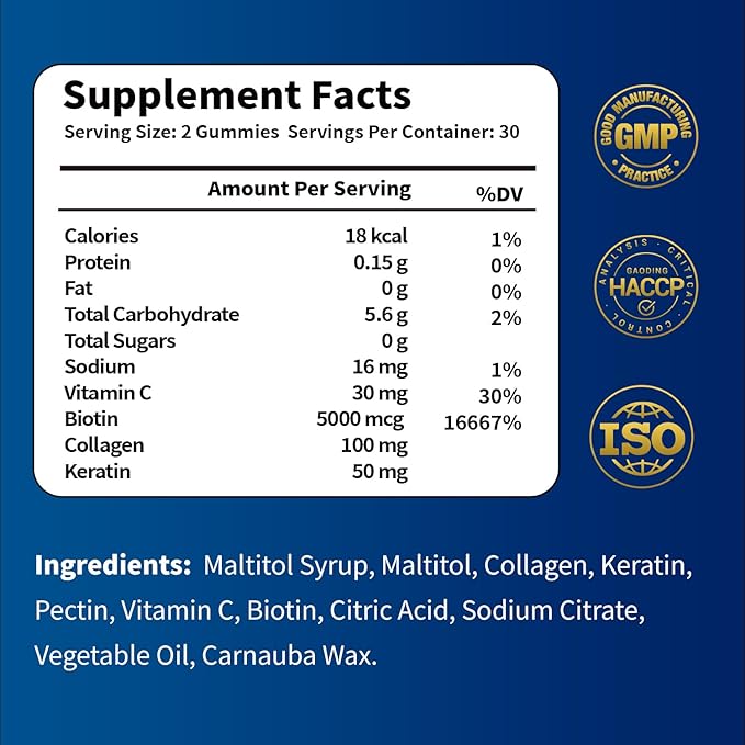 Biotin Gummies for Hair Growth Skin &amp Nails (60 Count) Strength Biotin Vitamins for Women &amp Men Gluten-Free Vegan Strawberry Flavor 60 Gummies (60 Count (Pack of 2))