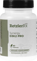 Synergy D3 K2 PRO by RetzlerRx® - High Potency Vitamin D3 5000 IU + Vitamin K2 180 mcg - Bone Health Immune Support &amp Heart Health