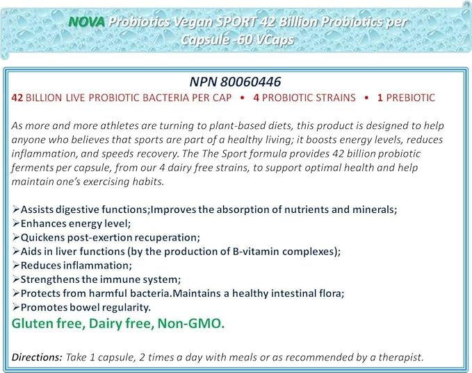 Vegan Sport - 42 Billion Probiotics per Capsule - No Refrigeration Required