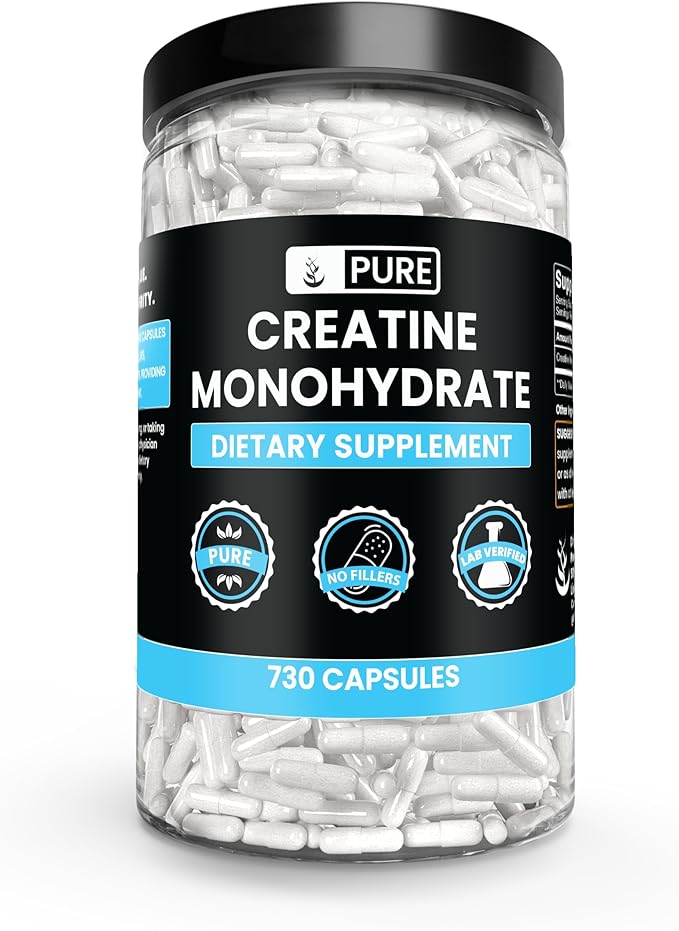 Pure Original Ingredients Creatine Monohydrate (730 Capsules) No Magnesium Or Rice Fillers Always Pure Lab Verified
