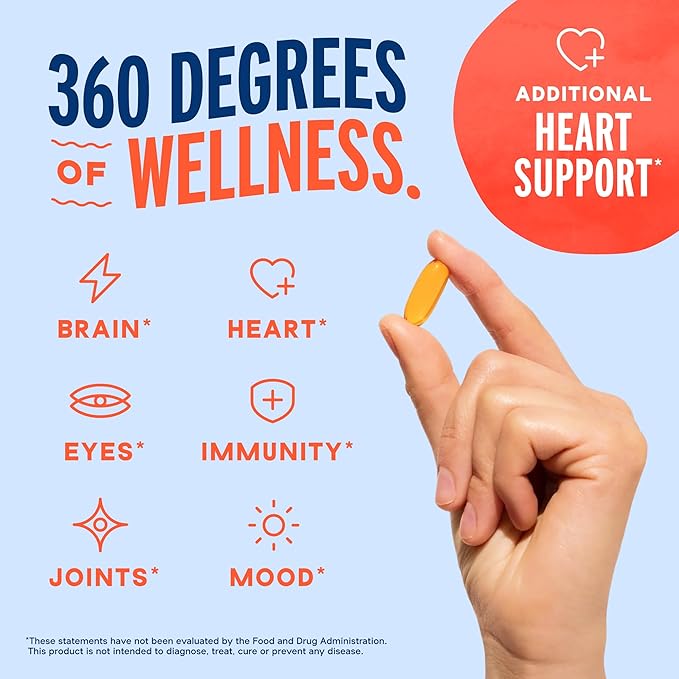Oceanblue Omega 3 2100 with CoQ10 | Triple Strength Fish Oil Combo Supplement | High Potency 1350mg EPA 650mg DHA with 150mg CoQ10 | Orange Flavor | Heart Support | 90 Softgels | Pack of 2