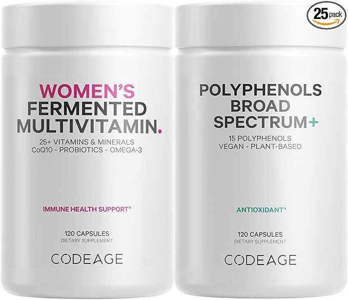 Codeage Immune Support Multivitamin for Women + Antioxidants Bundle