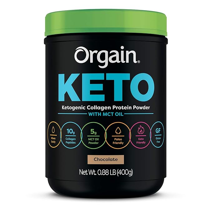 Orgain Keto Collagen Protein Powder Chocolate (0.88lb) Organic Vegan Protein Powder Creamy Chocolate Fudge (2.03lb)