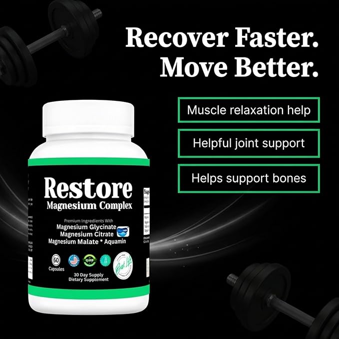 Restore Magnesium Complex Glycinate Citrate Malate with Aquamin