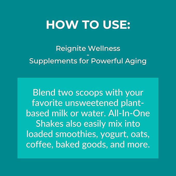 Reignite Wellness by JJ Virgin | Chocolate Plant-Based All-in-One Shake | New &amp Improved Formula | Plant Protein Powder Vitamins Minerals Greens &amp Aminos | 20g of Plant Protein | 30 Serving