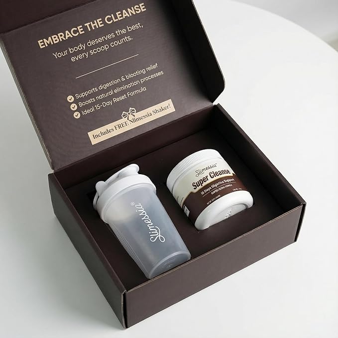Slimessia Super Cleanse 15 Days Digestive Support Complex Herbal Formula with Free Shaker Luxury Gift Box 159 g