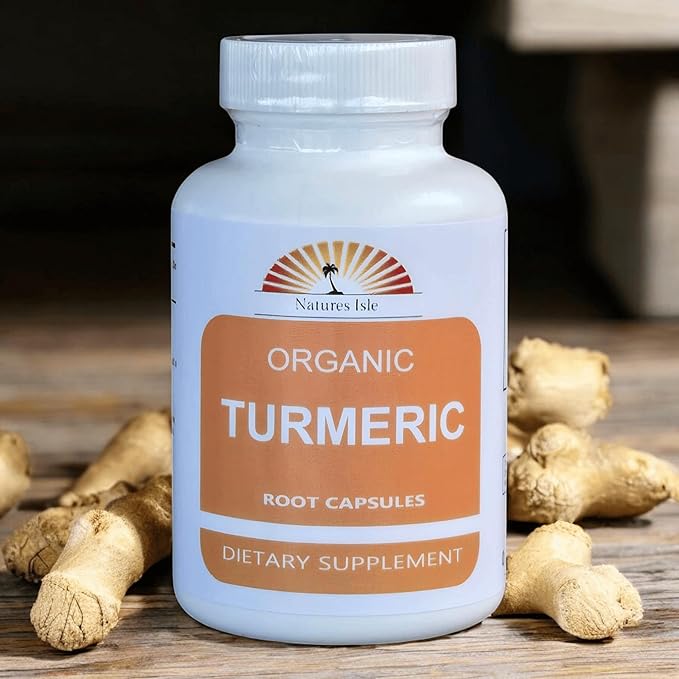 Organic Turmeric Root Powder and Peppercorn Capsules - 240
