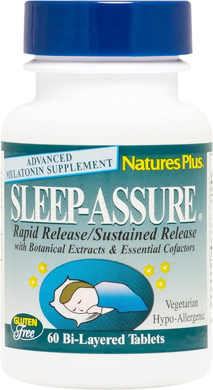 NaturesPlus Rapid &amp Sustained Release - 3 mg Melatonin 60 Bi-Layered Tablets - with Chamomile - Vegetarian Gluten-Free - 60 Servings
