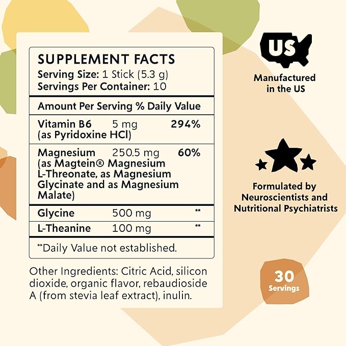 PYM Mood Support Magnesium Bundle – 30-Serving Jar + 10-Serving Stick Packs | Magnesium Glycinate L-Threonate &amp Malate | Vegan Non-GMO Made in USA
