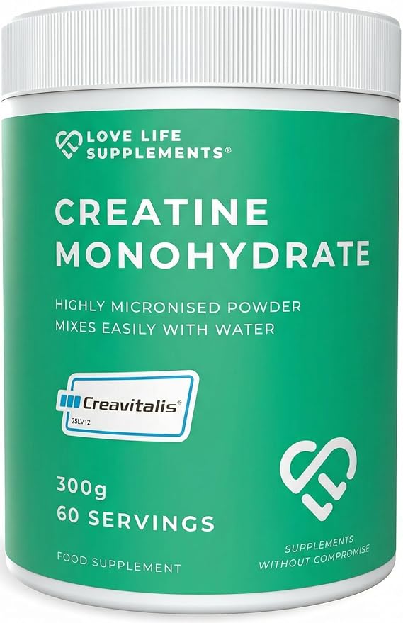 Creapure® Creatine Monohydrate Powder 300g – 60 Servings – Creavitalis® Micronised Vegan Creatine – Unflavoured Fast Mixing – Muscle Growth Strength Power – 3rd Party Tested UK Brand