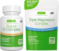 Super B-Complex 180 Tablets + Triple Magnesium Complex 180 Tablets Vegan Bundle Methylated Sustained Release B Complex + High Absorption Chelated Magnesium Glycinate Taurate &amp Citrate by Igennu