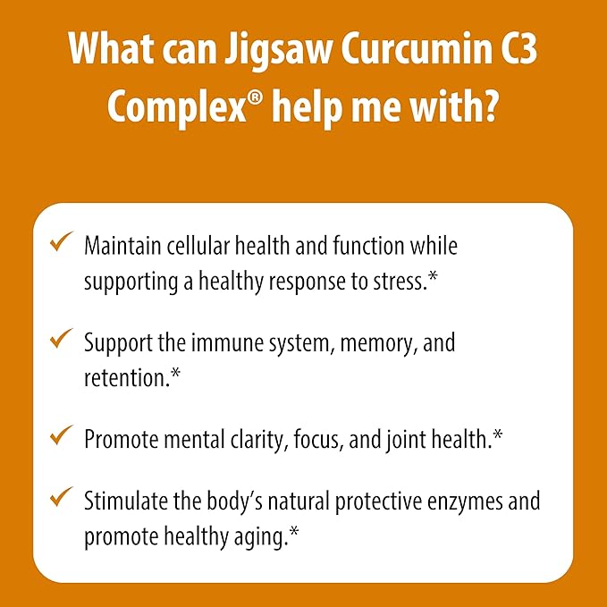 Jigsaw Health Curcumin C3 Complex | Curcumin Capsules Antioxidant Support | 60 Capsules | 60 Servings