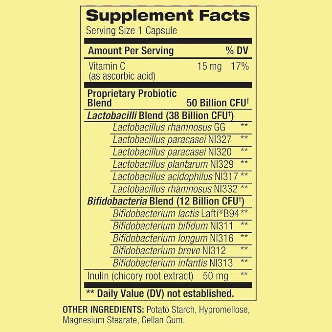 Probiotic | Age 50+ | 50 Billion CFU 11 Strains 30 Capsules | Daily Probiotic Supplement | for Adults 50+ | Spring Valley + Vsl Sticker