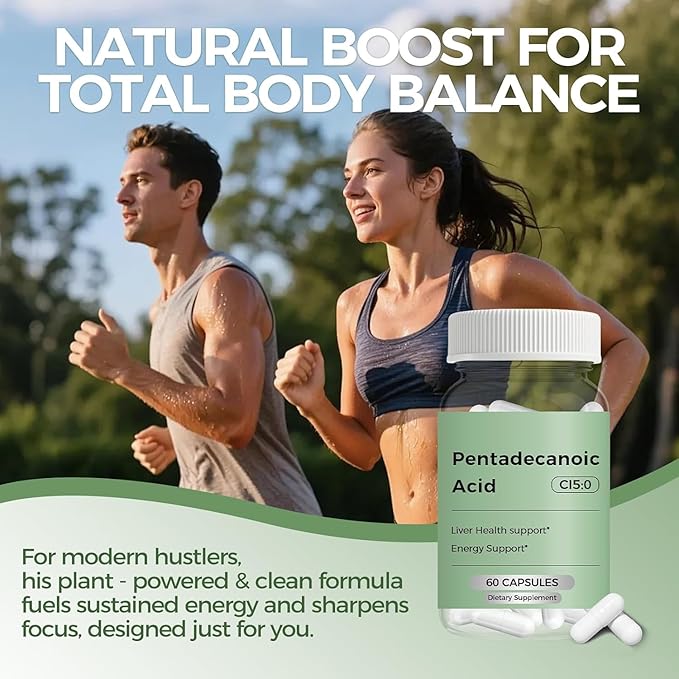 Pentadecanoic Acid C15:0 Supplement from High Altitude Goat Milk Supports Mitochondrial Health - 60 Capsules