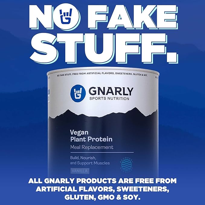 Gnarly Nutrition Creatine Powder Unflavored (16.05oz) and Gnarly Vegan Plant Protein Meal Replacement - Vanilla (28.2oz)