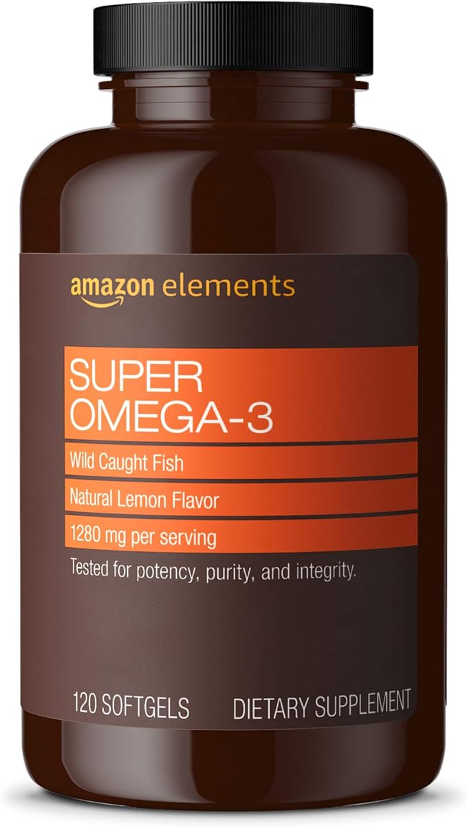 Amazon Elements Men's One Daily Multivitamin (65 Tablets) and Super Omega-3 (120 Count)