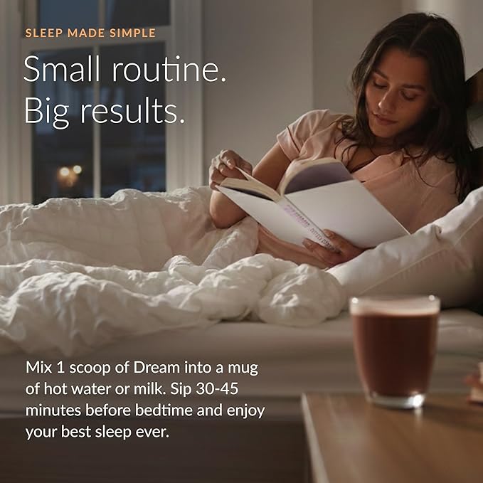 Beam Dream Sleep Powder – Sleep Aid for Adults with Melatonin Magnesium L-Theanine Reishi Mushroom &amp Apigenin Sleep Supplement Sleepy Cocoa Bedtime Drink Mix Chocolate Peanut Butter 30 Servi