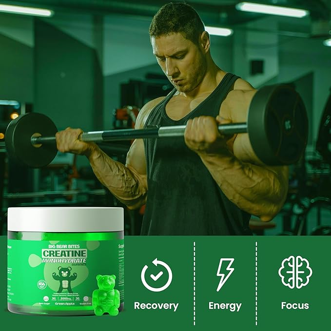 Creatine Monohydrate Gummies Bundle – Peach &amp Green Apple | 5000mg Per Serving | Sugar-Free Gluten-Free &amp Halal | 180 Gummies Total (2 x 90 Count) | for Men &amp Women