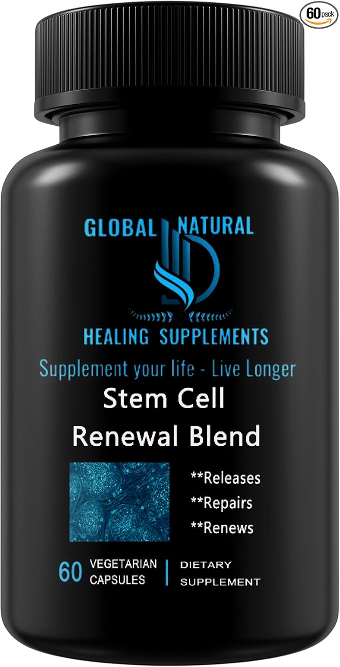 Stem Cell Supplements. Renewal Blend - Promotes Healthy Aging Through Cellular Renewal. Resveratrol L-Carnosine Polygonum Multiflorum Extract Beta 1.3/1.6 Glucan. Non-GMO Gluten Free.