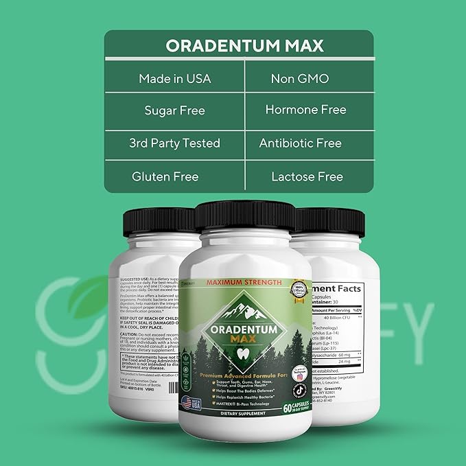 Oradentum Max Probiotic Supplement 40 Billion CFU 60 Capsules 30 Day Supply (2)