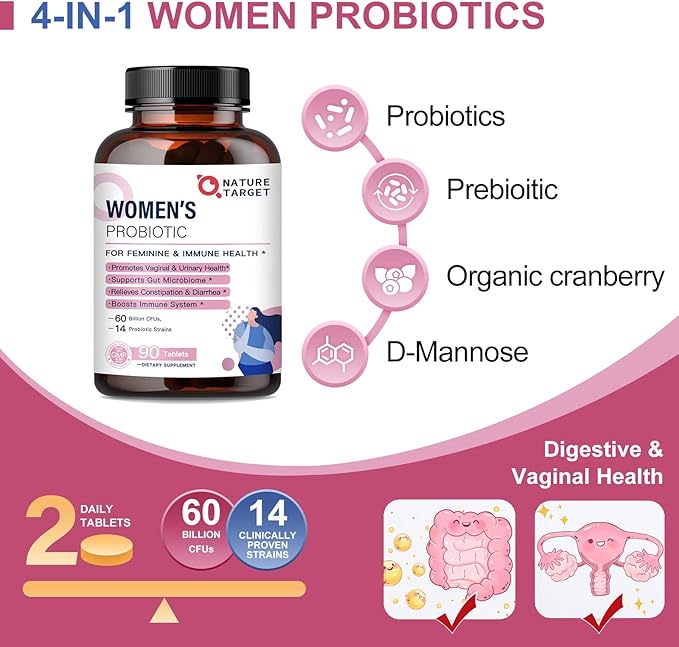 NATURE TARGET Probiotics-for-Women + Kids Probiotic Chewable