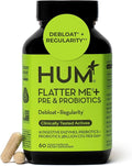 HUM Flatter Me Digestive Enzymes Plus Prebiotics &amp Probiotics Digestive Health Bloating Supplement for Women &amp Men Fast Acting Anti Bloat Pills Multi Enzyme for Debloating Vegan 60 Capsule