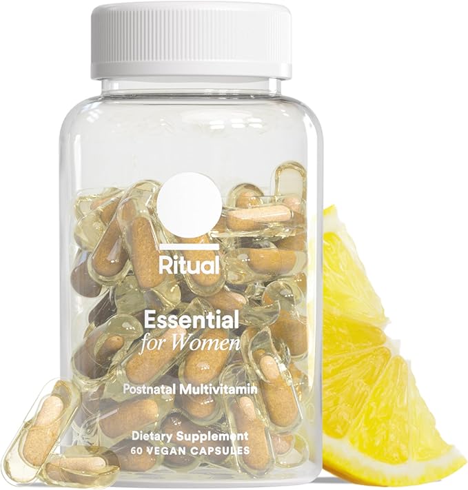 Ritual Essential for Women Postnatal Multivitamin - Postpartum Vitamin - Omega-3 DHA &amp Choline for Lactation Support Vitamin A C D3 &amp Zinc for Immune Function Support* B12 Iodine Biotin