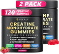 Creatine Monohydrate Gummies for Men &amp Women 9000MG Creatine Gummies Sugar Free with L-Taurine BCAA 2:1 B12 B6 for Boost Strength Focus &amp Endurance Vegan Non-GMO Raspberry 120*2 Bottle
