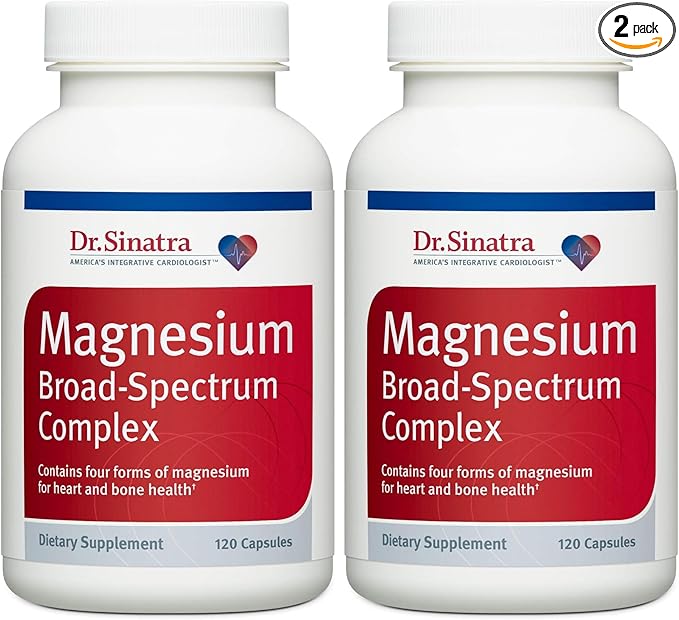 Dr. Sinatra's Magnesium-Broad-Spectrum Complex with Magnesium Glycinate and Citrate for Healthy Blood Pressure Levels and Blood Flow (400 mg) (Pack of 2)