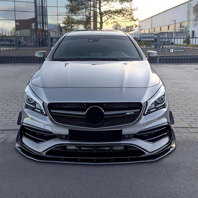 Car Front Lip Bumper Front Bumper Splitter Glossy Black Compatible for Benz CLA C117 CLA200 CLA45 2016-2019(Gloss Black)