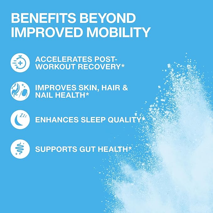 Mobility Collagen Peptides Powder - Glucosamine Chondroitin Hyaluronic Acid &amp Liposomal Vitamin C Joint Bone &amp Cartilage Support Grass-Fed Type I &amp III Keto &amp Paleo 28 Servings 11.8
