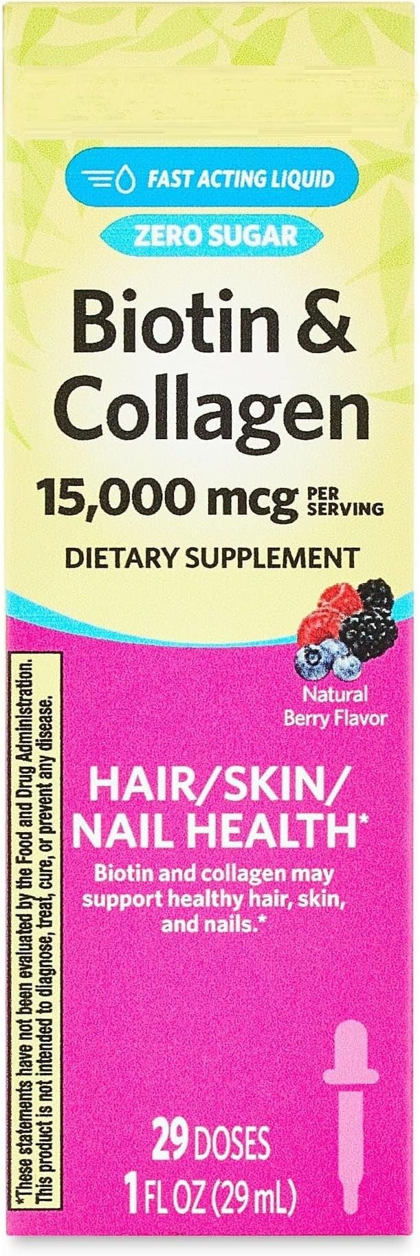 SEDLAV Biotin &amp Collagen Liquid 1 fl oz 15000 Mcg Natural Berry Flavor Sticker