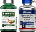 Boswellia Serrata 1200mg (120 Capsules) &amp Glucosamine Chondroitin MSM Complex 4000mg (240 Capsules)