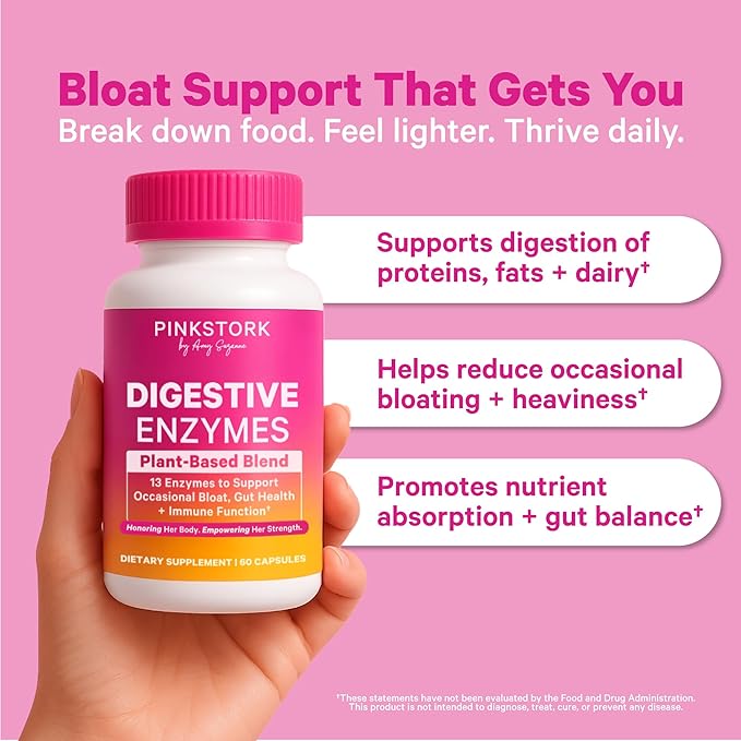 Pink Stork Muscle &amp Gut Health Bundle for Women | Vanilla Plant-Based Protein Powder with Fiber &amp Superfoods &amp Digestive Enzymes | Women’s Digestion Energy &amp Metabolism Support