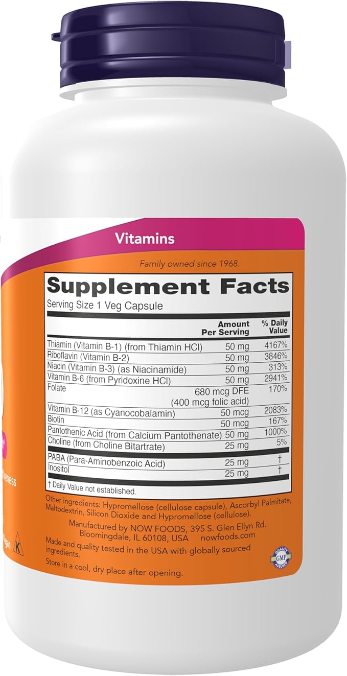 NOW Foods B-50 250 Veg Capsules (Pack of 2)