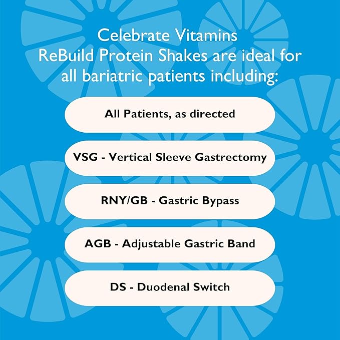 Celebrate Vitamins Rebuild Protein Powder with Probiotics &amp Prebiotics - 20g Whey Isolate Protein High Fiber for Post Bariatric Surgery Patients - Cookies &amp Cream (15 Servings)
