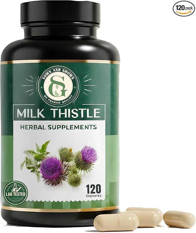 Milk Thistle Supplement 7500mg – 30X Concentrated Extract with Silymarin – High Potency Liver Detox &amp Support – 120 Vegan Capsules