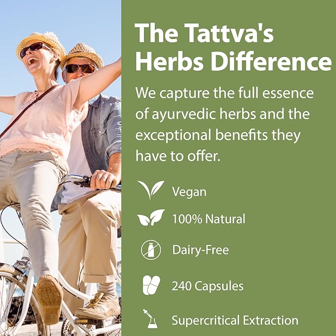 Tattva's Herbs Cardiopure Herbal Ayurvedic Supplement Vegetarian Capsules Ashwagandha Rauwolfia &amp Arjuna Full Spectrum Co2 Extracts Veggie Capsules 240 Count 25 Years of Premium Service