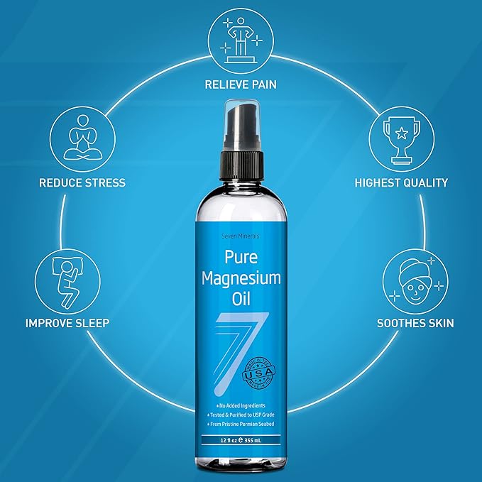 Seven Minerals Pure Magnesium Oil &amp Pure Magnesium Oil with Aloe Vera