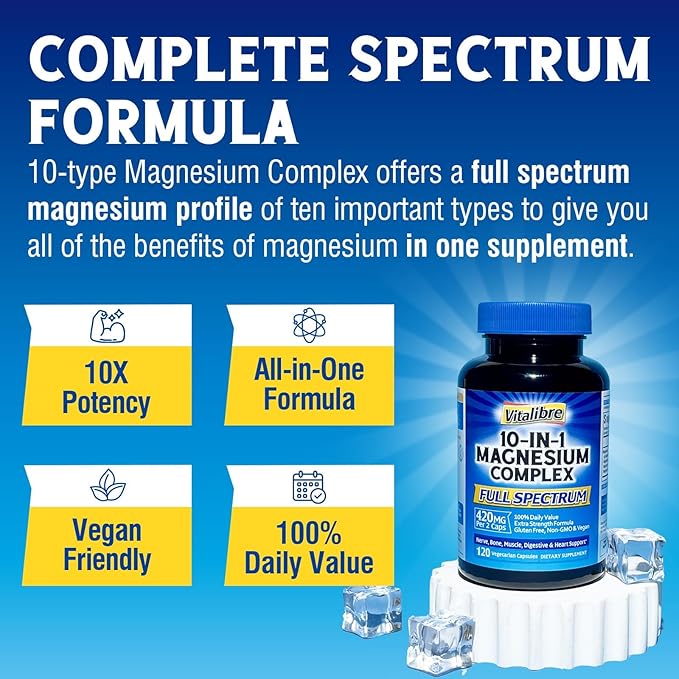 10 in 1 Magnesium Complex 120 Caps and L-Theanine 200mg 60 Caps