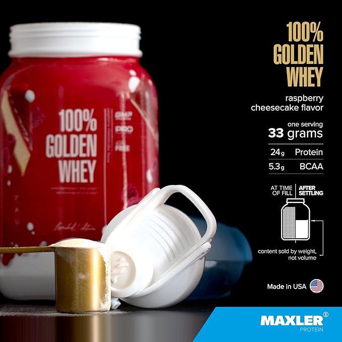 Maxler 100% Golden Whey Cinnamon Bun and Raspberry Cheesecake Bundle