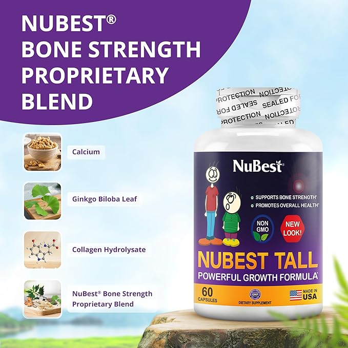 NuBest Bundle Tall 10 Tall | Height Growth Support for Kids &amp Teens | Calcium Vitamins D3 K2 Collagen &amp Herbs | Bone Strength Focus &amp Development