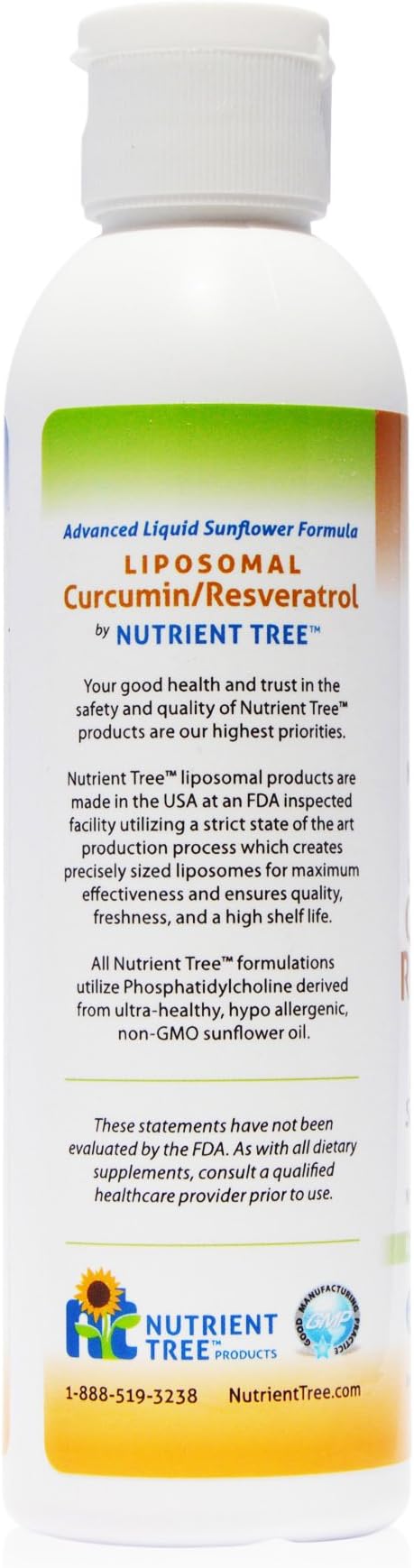 Liposomal Curcumin (Tumeric) and Resveratrol Two Powerful antioxidants Alcohol Free No Soy or Gluten Non-GMO Sunflower Oil