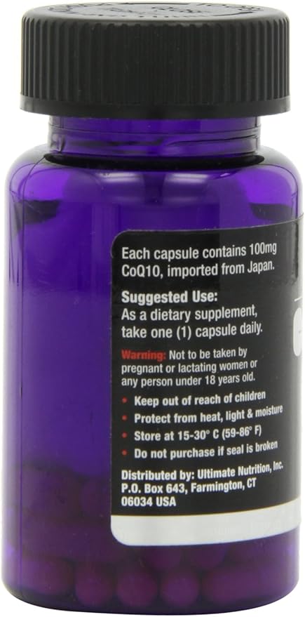 Ultimate Nutrition CoQ10 Rapid Release Coenzyme Q10 Supplement 100mg 30 Capsules